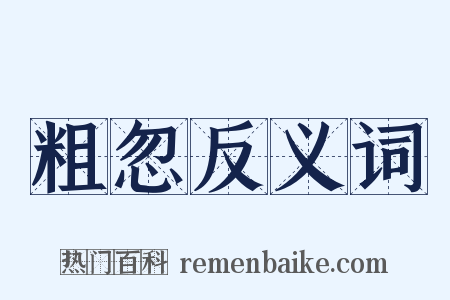 粗忽反义词是什么意思的图片